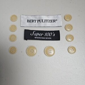 Bert Pulitzer Cream Blazer Buttons Set of 10 Replacement Parts Sewing Crafting